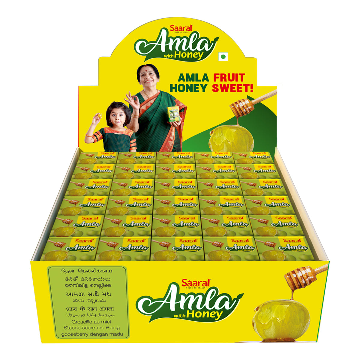 Saaral Amla with Honey – 60 Piece Jumbo Pack front packaging view
