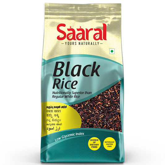 Saaral Black Rice – 500 g front packaging view