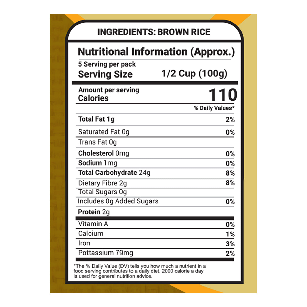 Saaral Brown Rice – 500 g nutrition packaging view