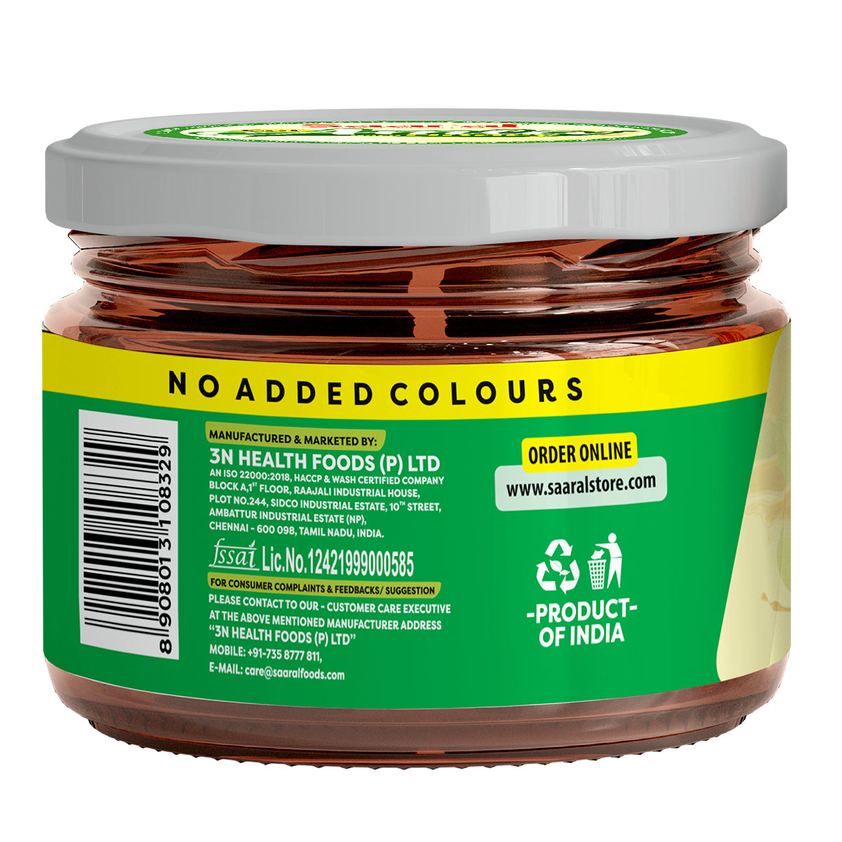 Saaral Cut Amla with Honey – 250 g back packaging view