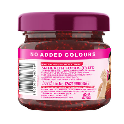Saaral Gulkand with Honey – 100 g back packaging view