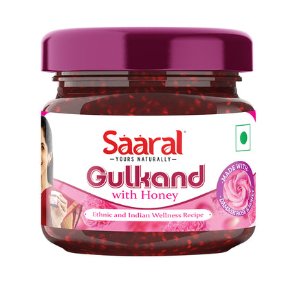 Saaral Gulkand with Honey – 100 g front packaging view