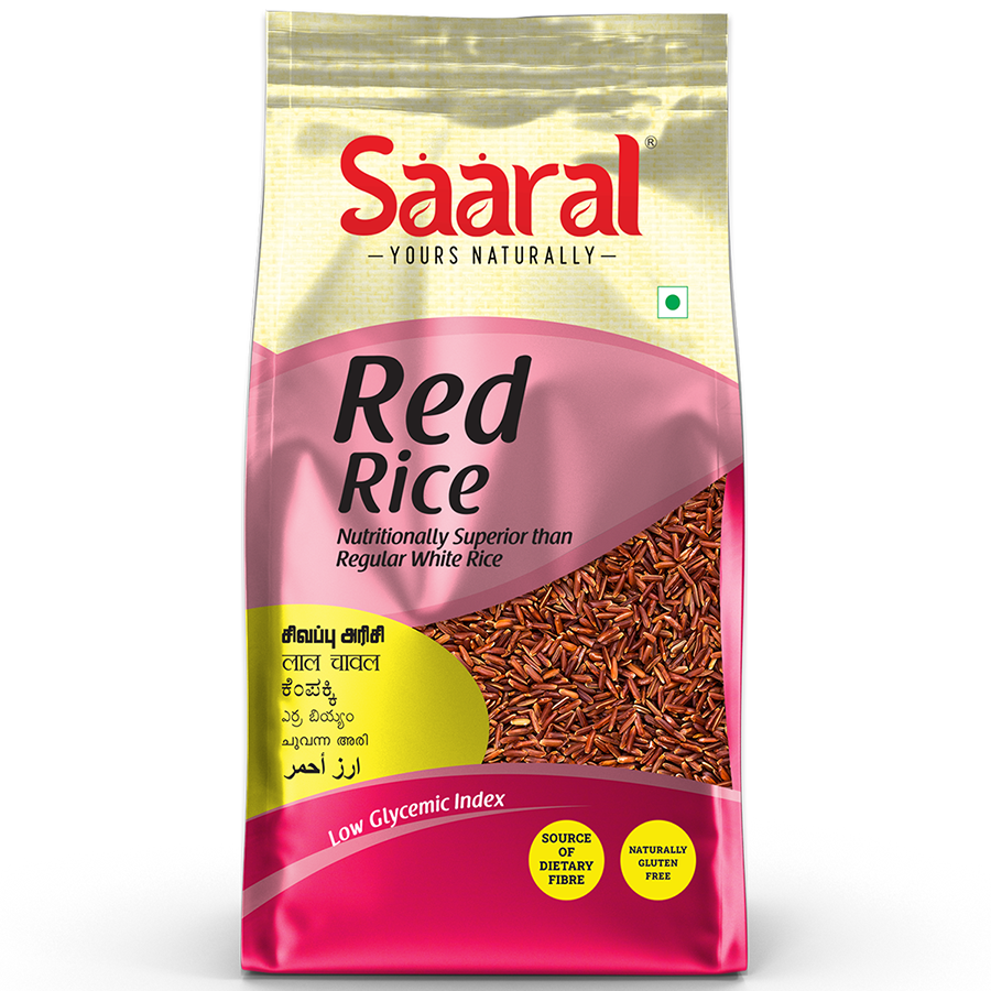 Saaral Red Rice – 500 g front packaging view