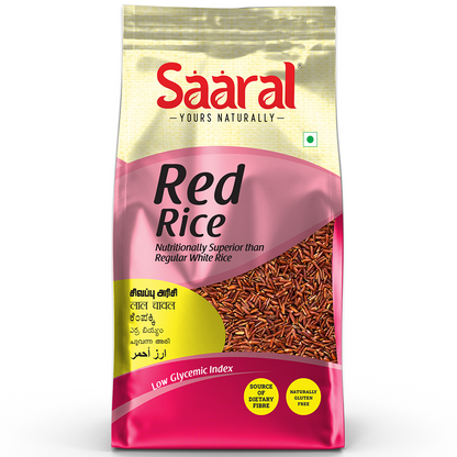 Saaral Red Rice – 500 g front packaging view