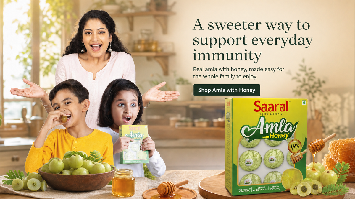 Saaral Amla with Honey family hero banner