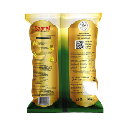 Saaral Seeraga Samba Rice – 1 kg back packaging view